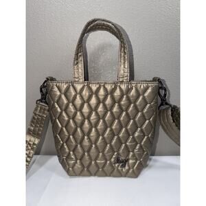 Lug Tip Toe Small Convertible Crossbody Shoulder Top Handle Bag Metallic Walnut